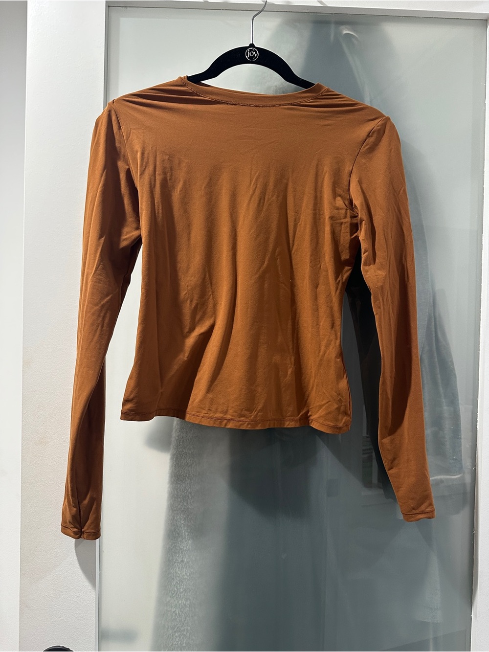 SKIMS Long Sleeve Top in Rust Brown small